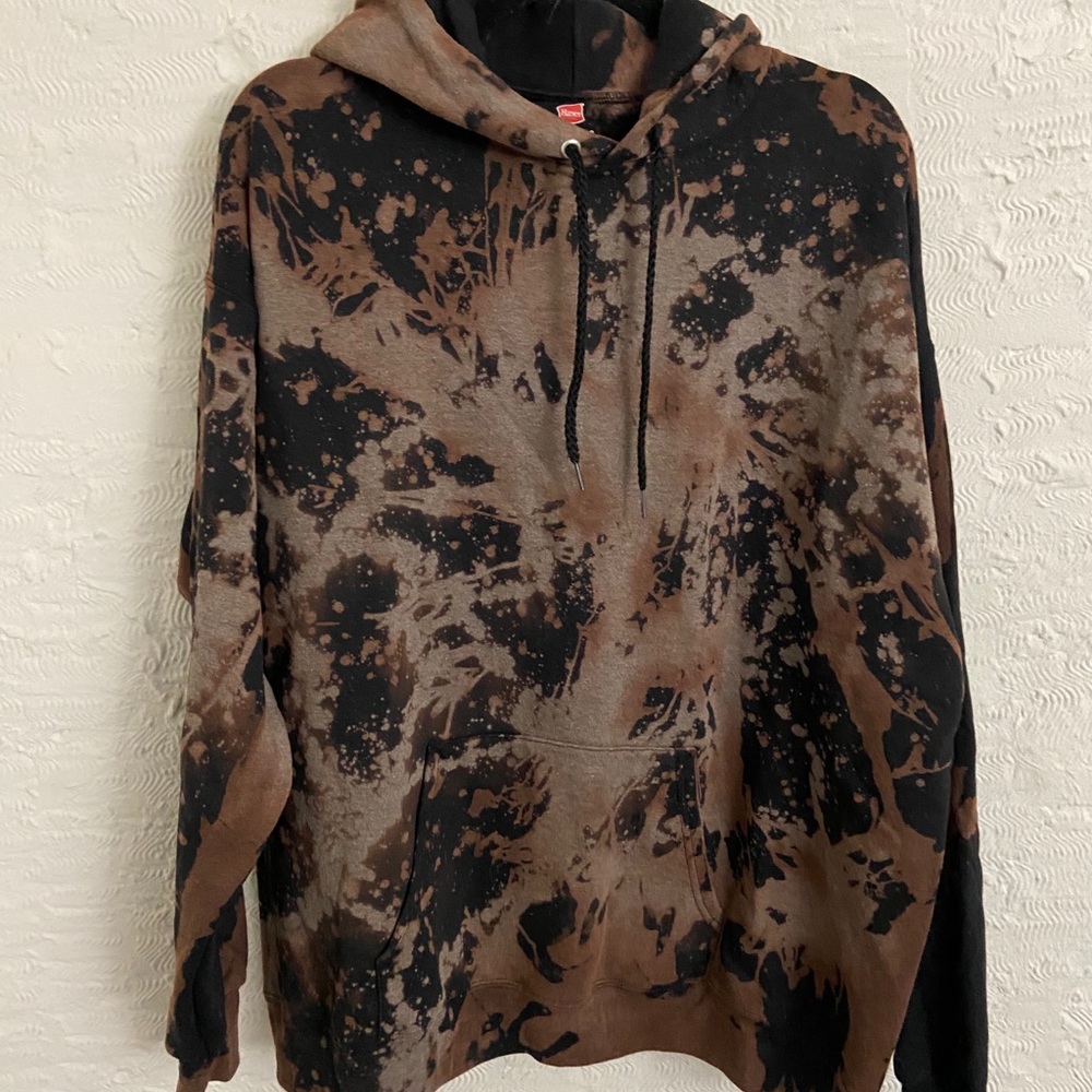 One of a kind dyed black hoodie